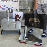 بخاری هیزمی تاشو بزرگ مسافرتی سه کاره -1 سال ضمانت