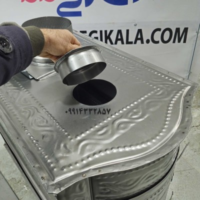 بخاری هیزمی کباب پزدار سه منظوره طرحدار سایز بزرگ